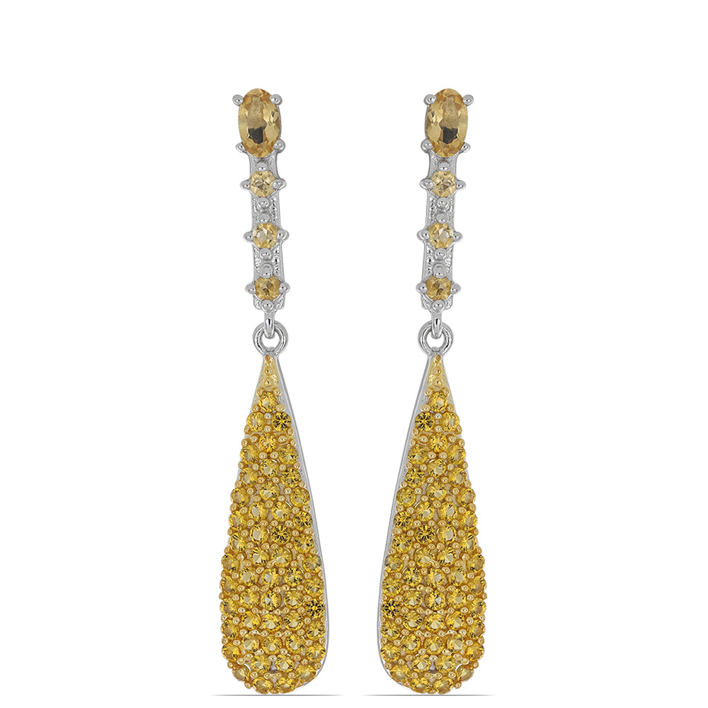 Silberohrringe mit Zitrin aus dem Ural