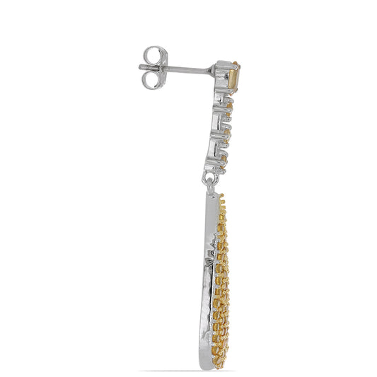 Silberohrringe mit Zitrin aus dem Ural