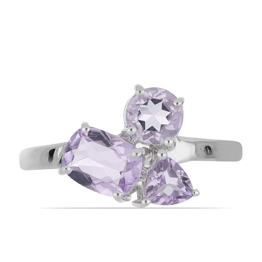 Silberring mit Rose De France Amethyst