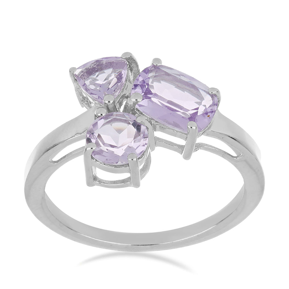 Silberring mit Rose De France Amethyst