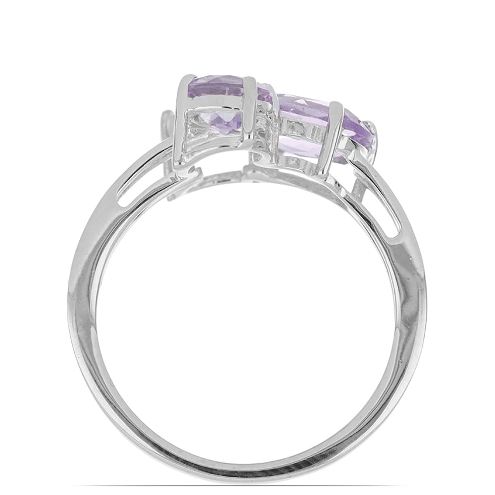 Silberring mit Rose De France Amethyst 3 