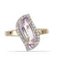 Goldplattierter Silberring mit Rose De France Amethyst und weißem Topas