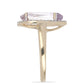 Goldplattierter Silberring mit Rose De France Amethyst und weißem Topas