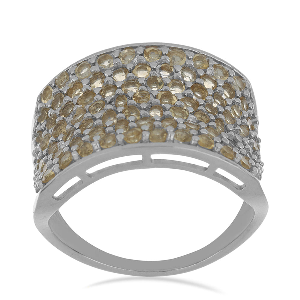 Silberring mit Zitrin aus dem Ural