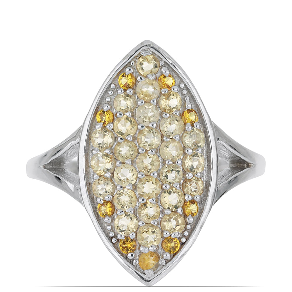 Silberring mit Zitrin aus dem Ural