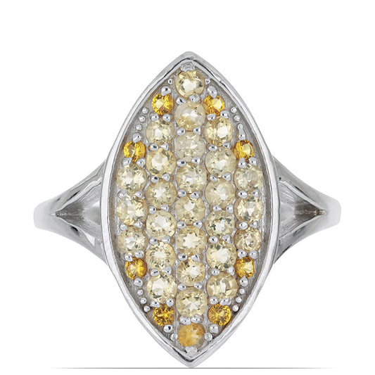 Silberring mit Zitrin aus dem Ural