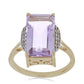 Goldplattierter Silberring mit Rose De France Amethyst und weißem Topas