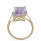 Goldplattierter Silberring mit Rose De France Amethyst und weißem Topas