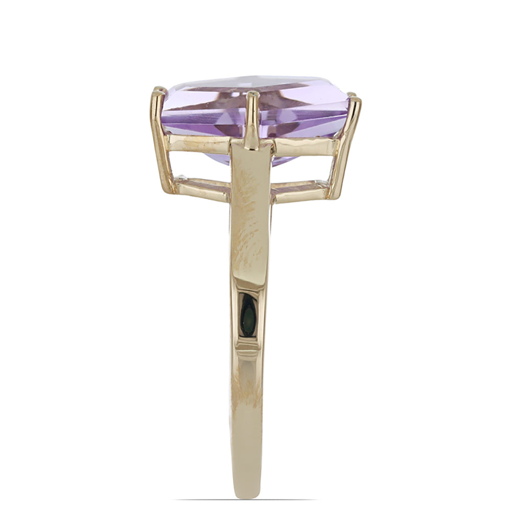 Goldplattierter Silberring mit Rose De France Amethyst und weißem Topas