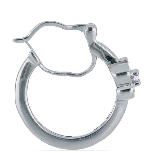 Silberohrringe mit Rose De France Amethyst