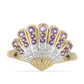 Goldplattierter Silberring mit Rose De France Amethyst und weißem Topas