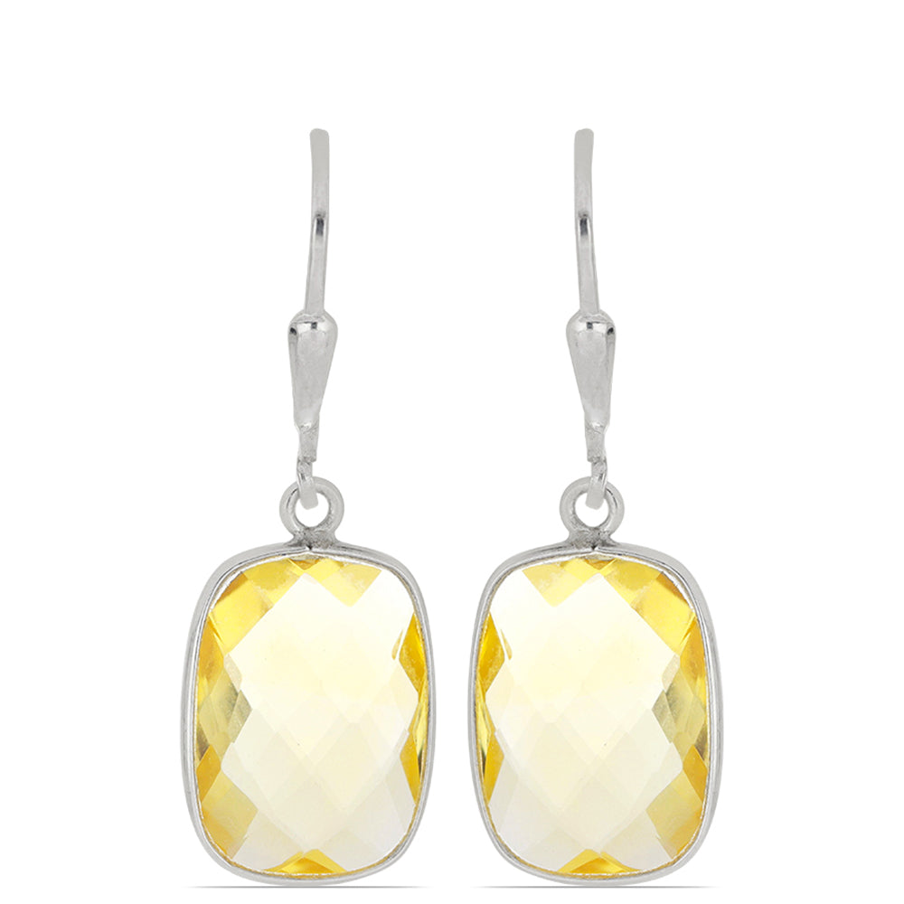 Silberohrringe mit Zitrin aus dem Ural