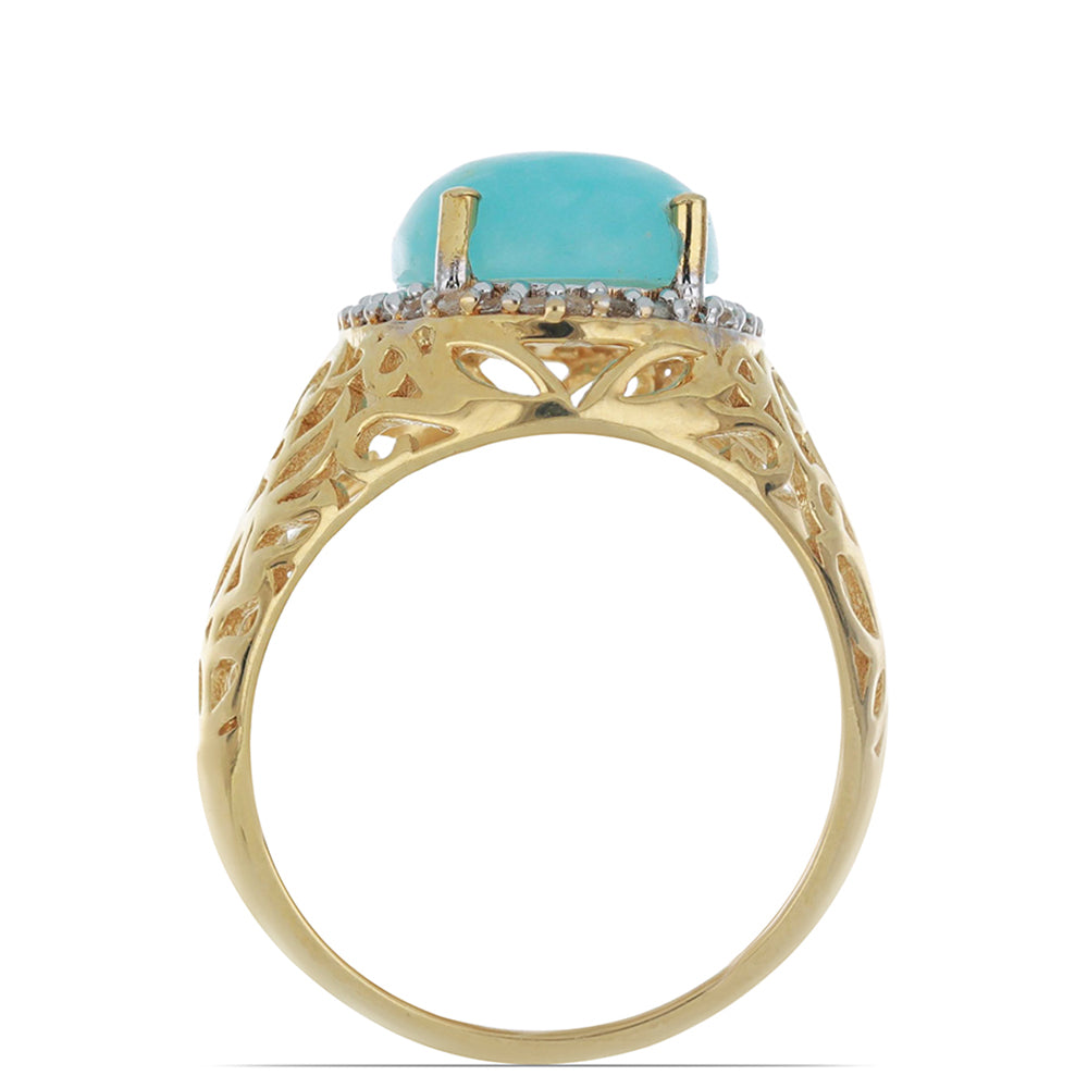 Goldplattierter Silberring mit weißem Topas 2 