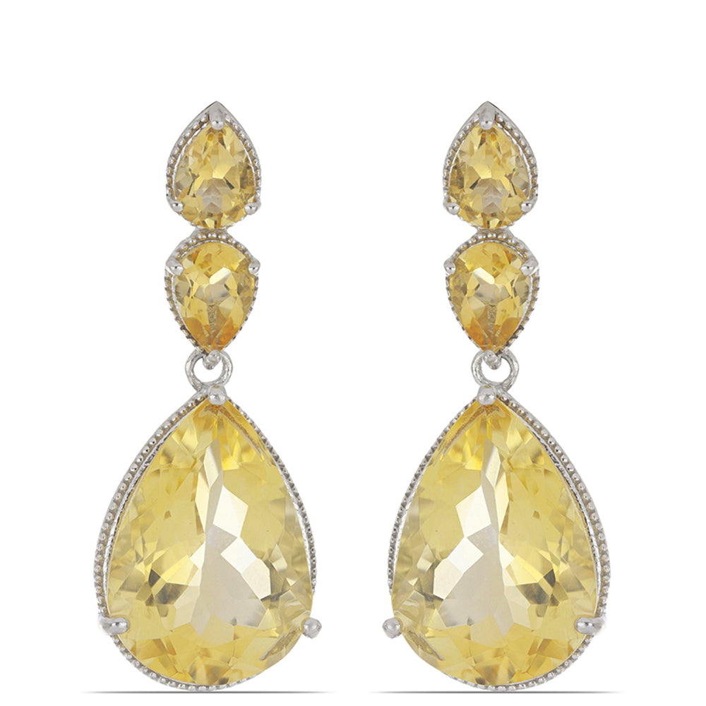 Silberohrringe mit Zitrin aus dem Ural 1 