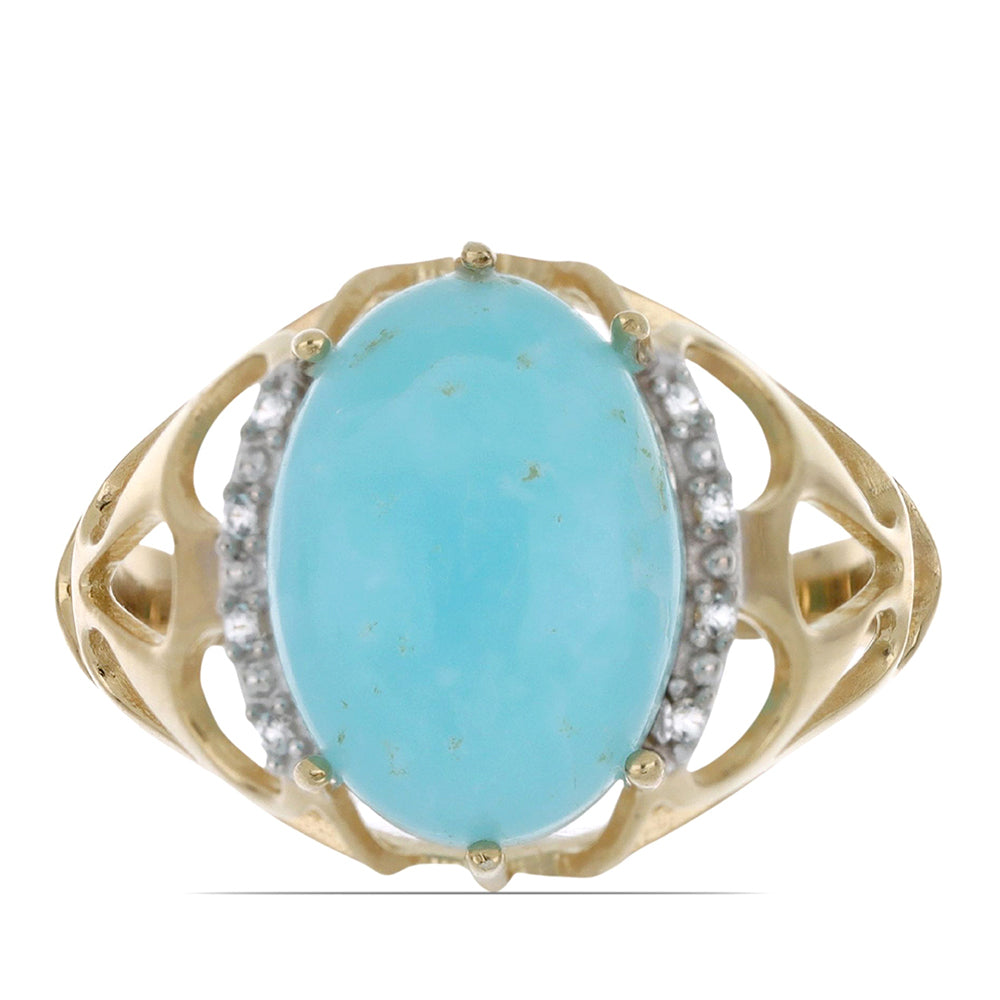 Goldplattierter Silberring mit weißem Topas 1 