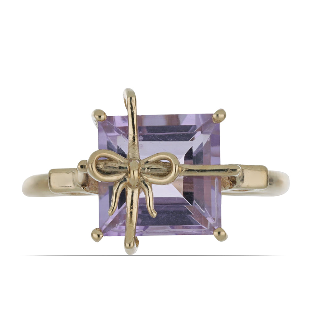 Goldplattierter Silberring mit Rose De France Amethyst 1 