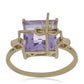 Goldplattierter Silberring mit Rose De France Amethyst