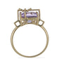 Goldplattierter Silberring mit Rose De France Amethyst