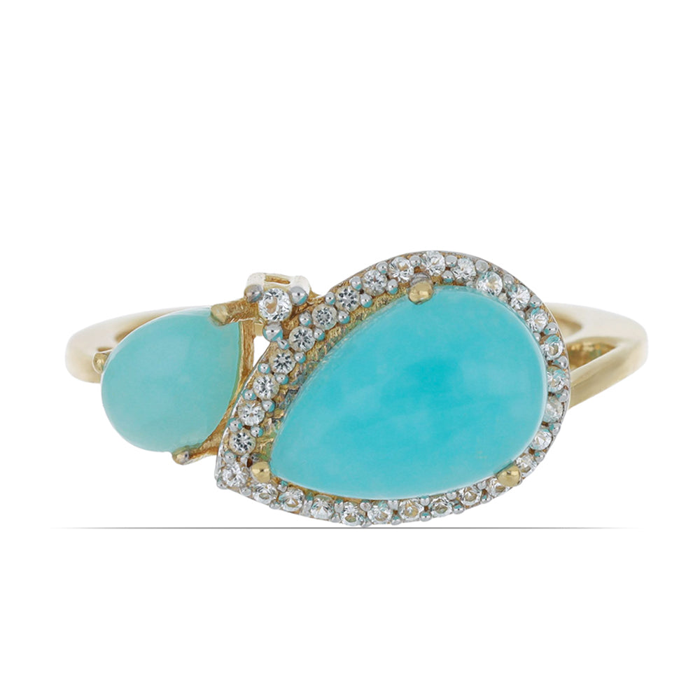 Goldplattierter Silberring mit weißem Topas 1 