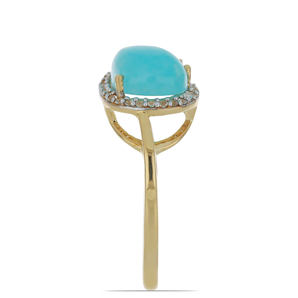 Goldplattierter Silberring mit weißem Topas