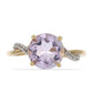 Goldplattierter Silberring mit Rose De France Amethyst und weißem Topas