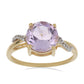 Goldplattierter Silberring mit Rose De France Amethyst und weißem Topas