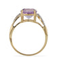 Goldplattierter Silberring mit Rose De France Amethyst und weißem Topas