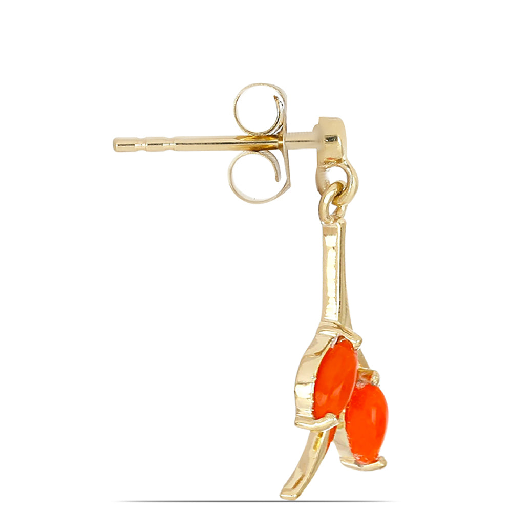 Goldplattierte Silberohrringe mit orangefarbenem Opal aus Lega Dembi