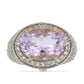 Goldplattierter Silberring mit Rose De France Amethyst und weißem Topas