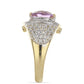 Goldplattierter Silberring mit Rose De France Amethyst und weißem Topas