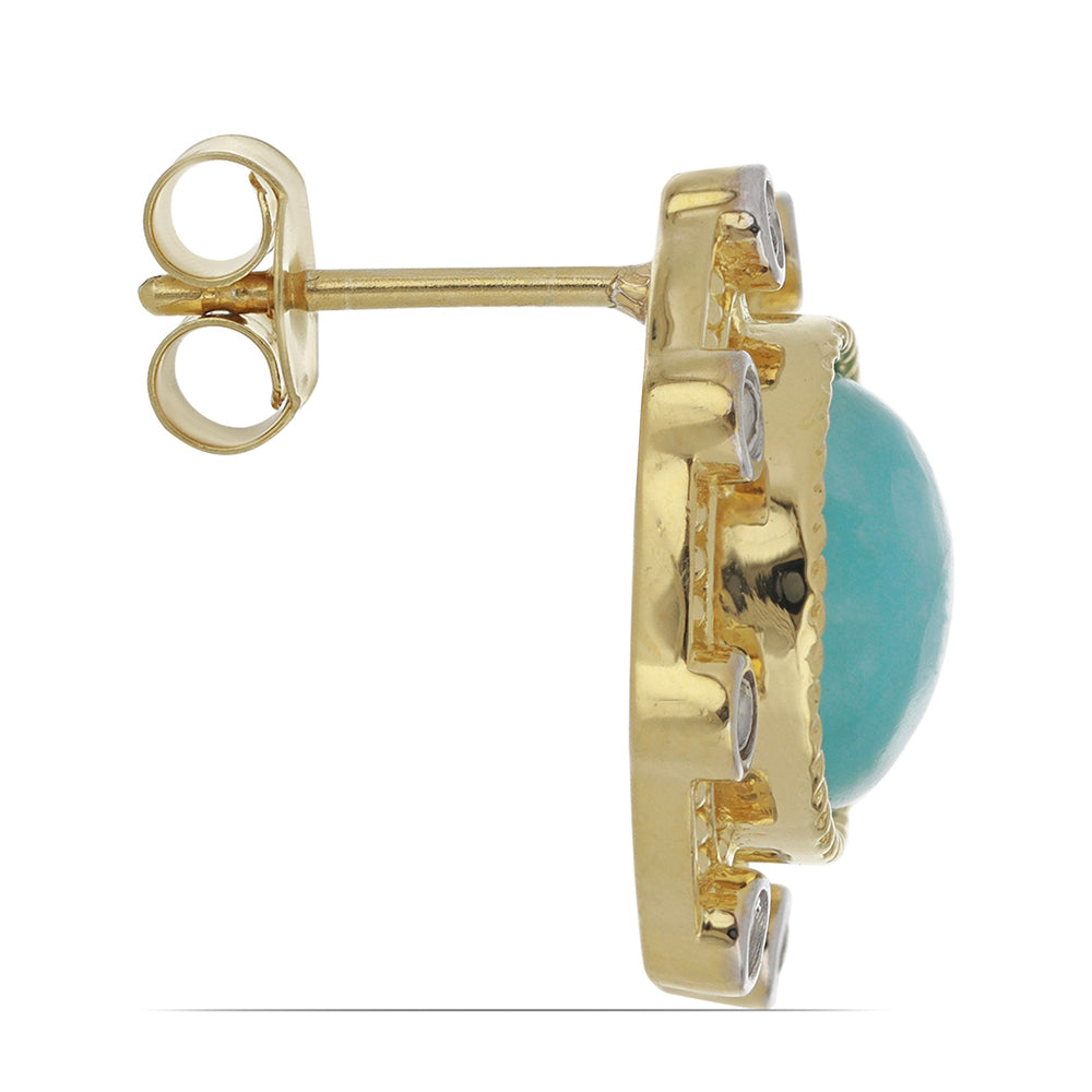 Goldplattierte Silberohrringe mit weißem Topas