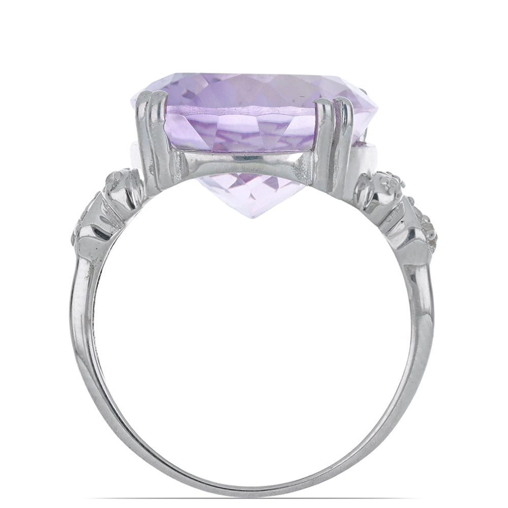 Silberring mit Rose De France Amethyst und weißem Topas 3 