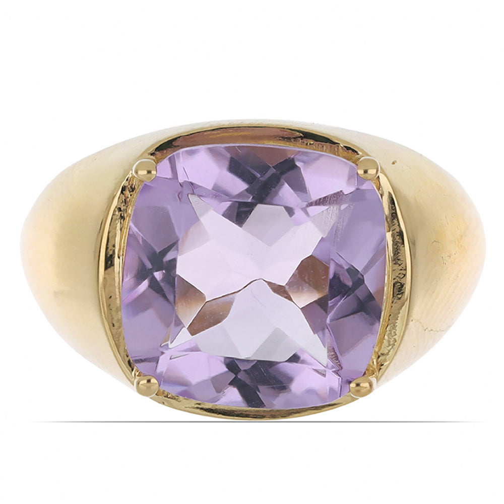 Goldplattierter Silberring mit Rose De France Amethyst 1 