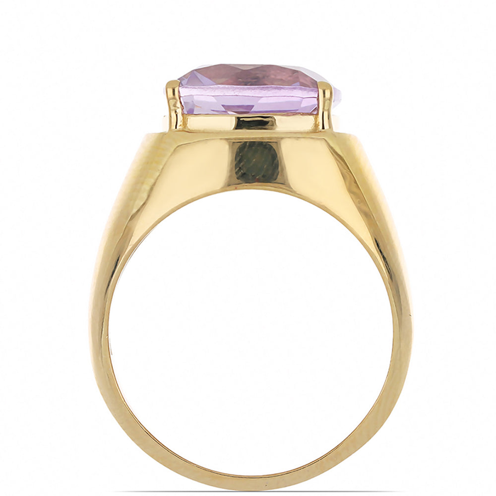 Goldplattierter Silberring mit Rose De France Amethyst 3 