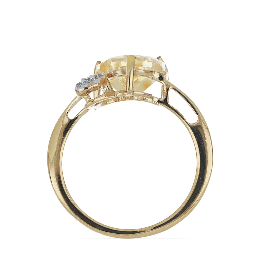 Goldplattierter Silberring mit Zitrin aus dem Ural und weißem Topas 6 