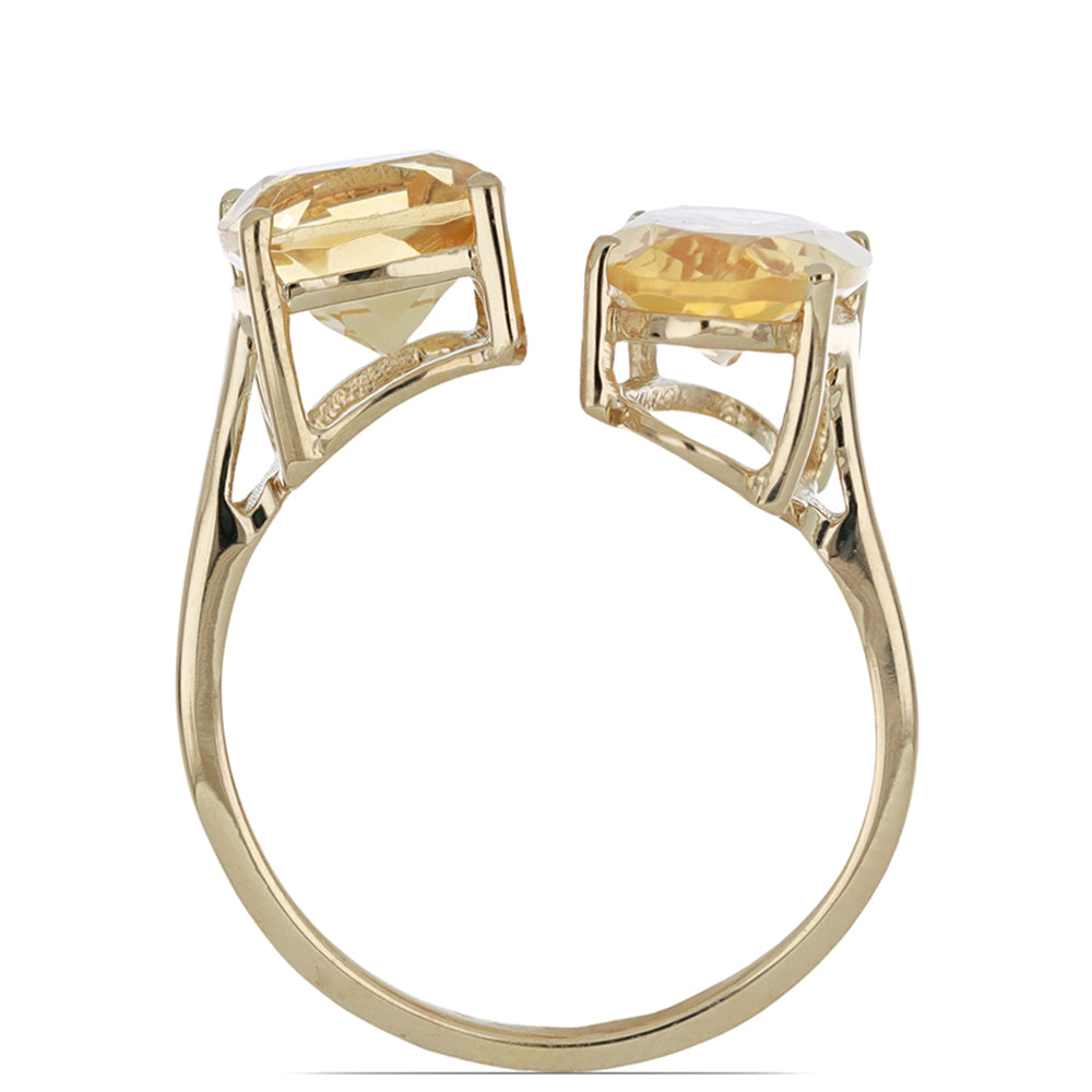 Goldplattierter Silberring mit Zitrin aus dem Ural 3 