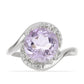 Silberring mit Rose De France Amethyst und weißem Topas