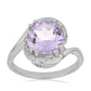 Silberring mit Rose De France Amethyst und weißem Topas