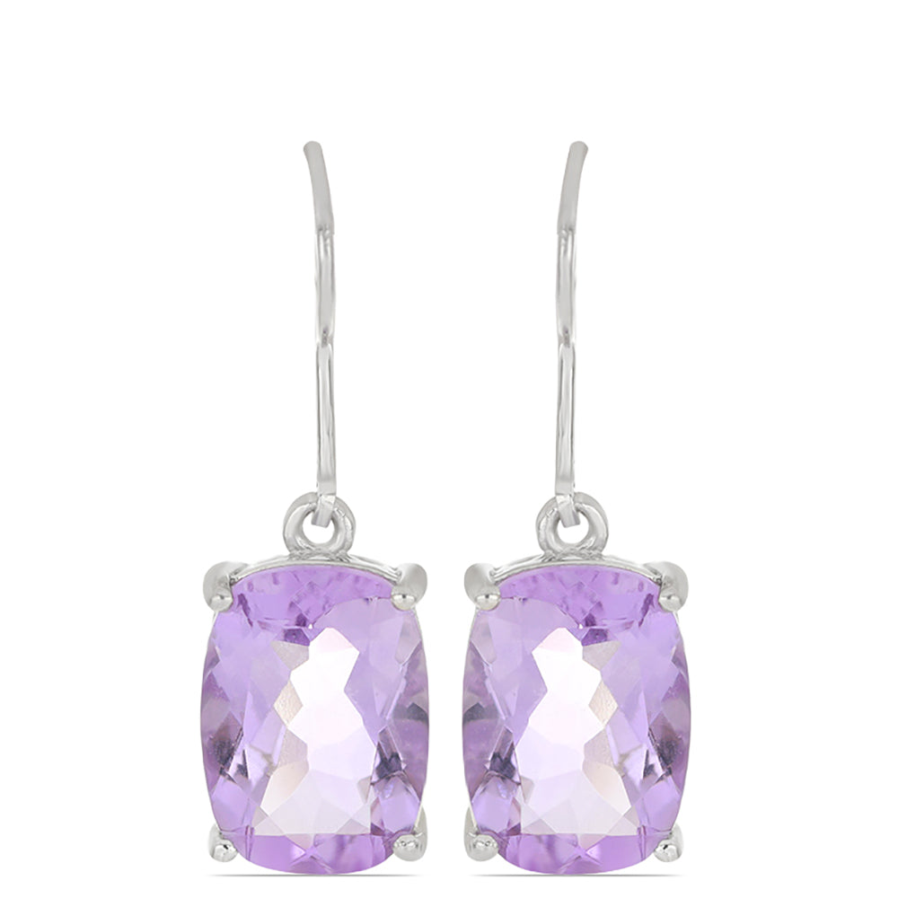 Silberohrringe mit Rose De France Amethyst 1 