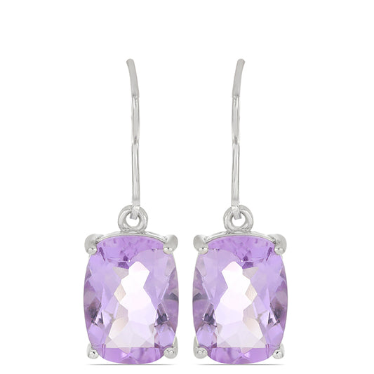 Silberohrringe mit Rose De France Amethyst