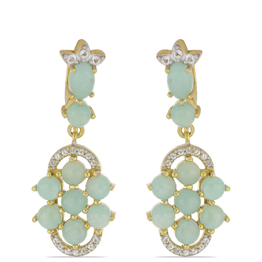 Goldplattierte Silberohrringe mit weißem Topas