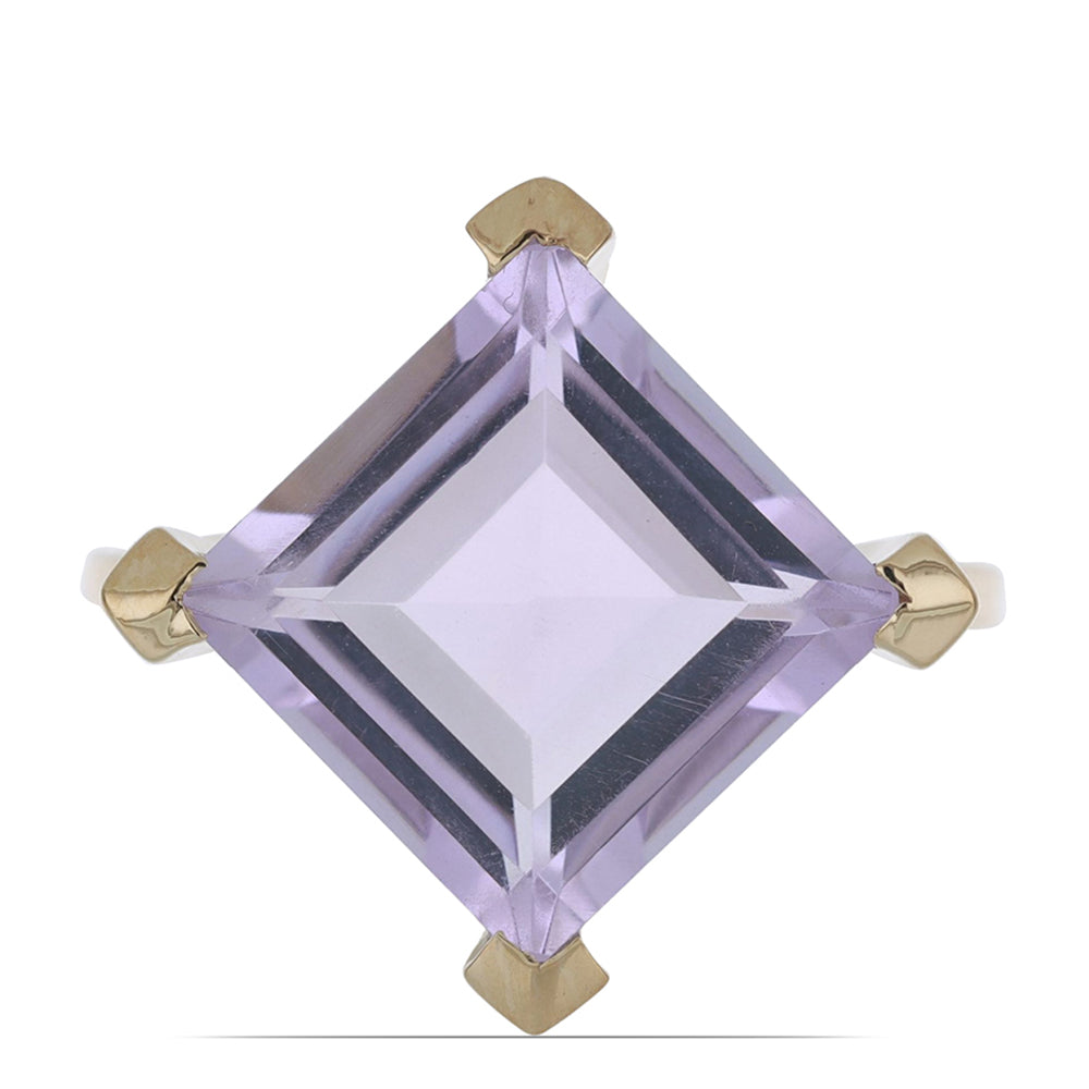 Goldplattierter Silberring mit Rose De France Amethyst 1 
