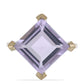 Goldplattierter Silberring mit Rose De France Amethyst