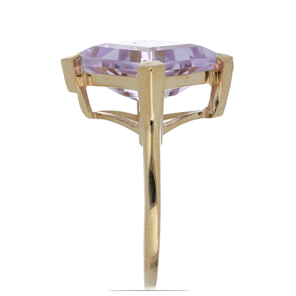 Goldplattierter Silberring mit Rose De France Amethyst 2 