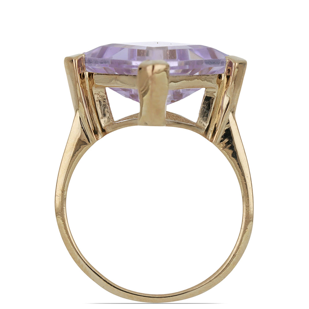 Goldplattierter Silberring mit Rose De France Amethyst