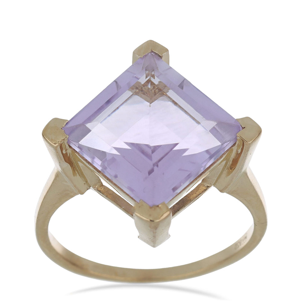 Goldplattierter Silberring mit Rose De France Amethyst 4 