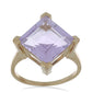Goldplattierter Silberring mit Rose De France Amethyst