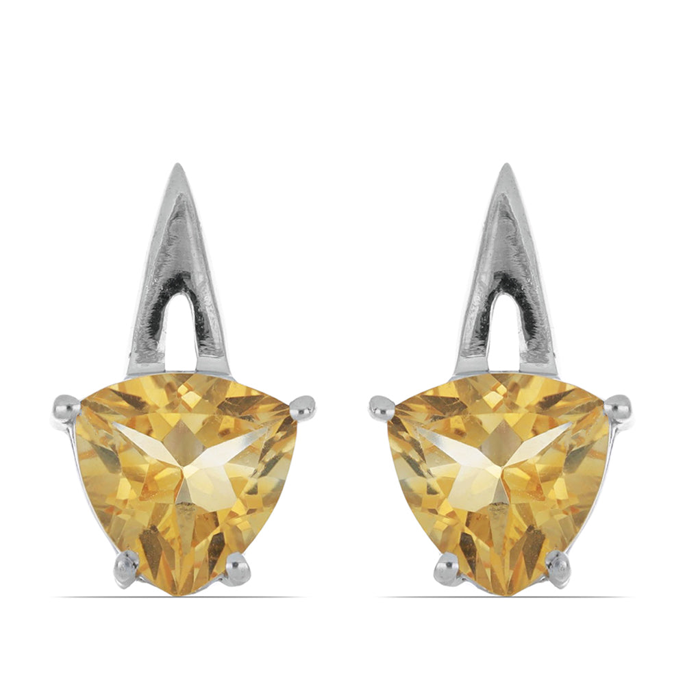 Silberohrringe mit Zitrin aus dem Ural 1 