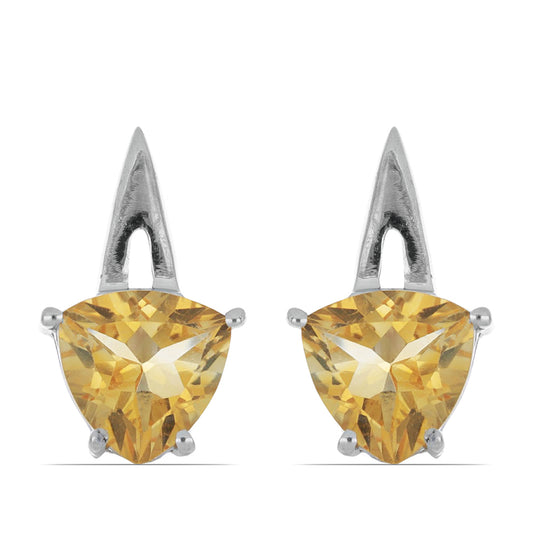 Silberohrringe mit Zitrin aus dem Ural