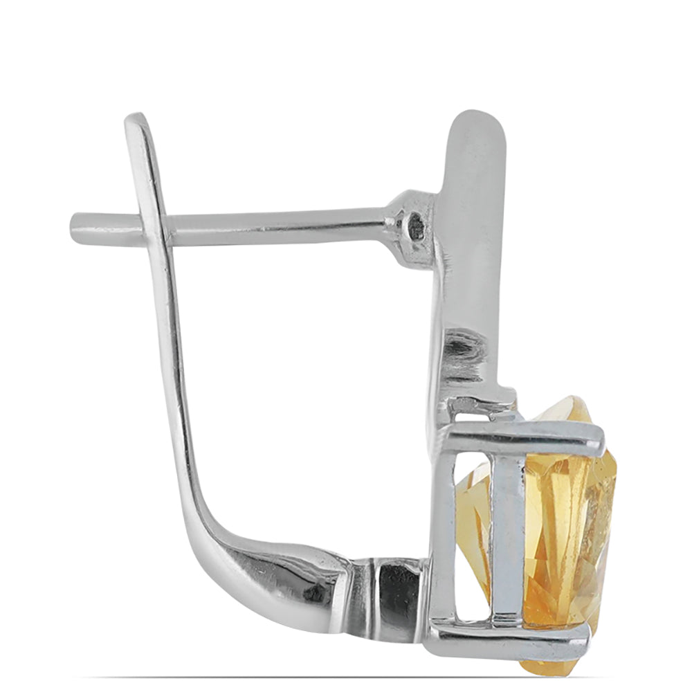 Silberohrringe mit Zitrin aus dem Ural